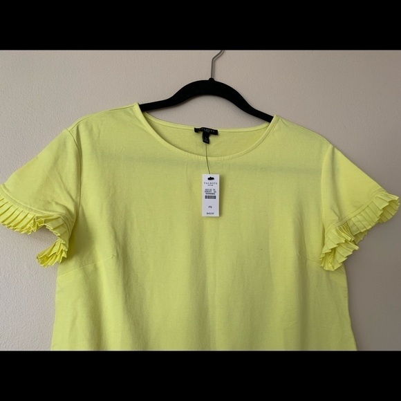 NEW Talbots Ruffles Short Sleeves Yellow Size SP - Picture 3 of 8